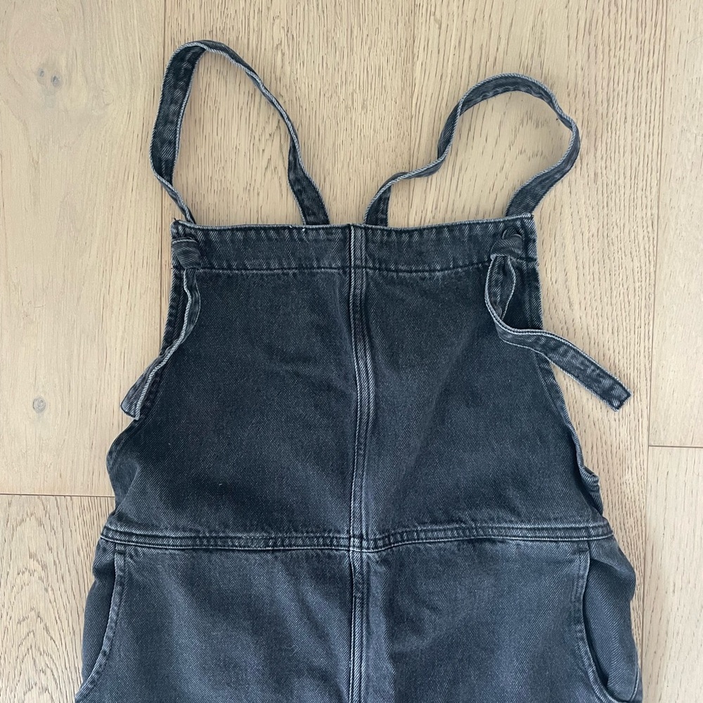 Mango black denim dungarees.